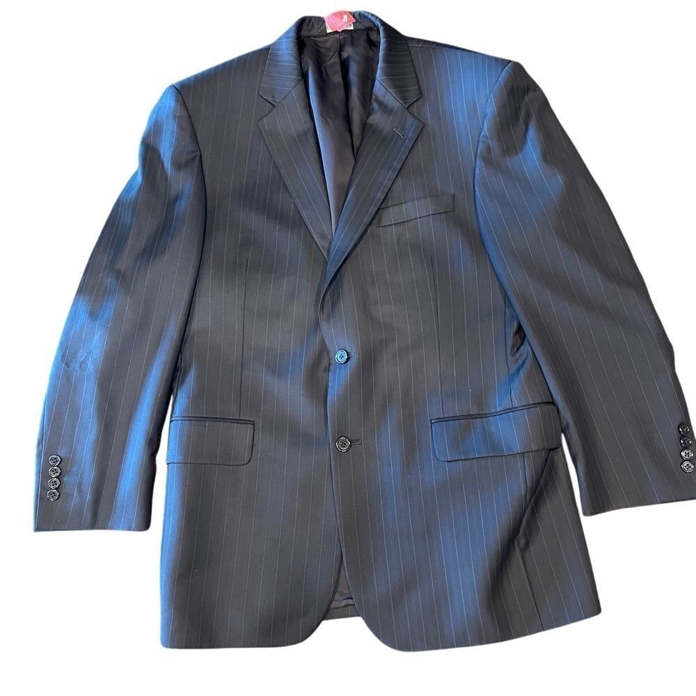 JOS. A BANK 100% Wool Suit Jacket Blazer Pinstripe Navy Mens Size 41R